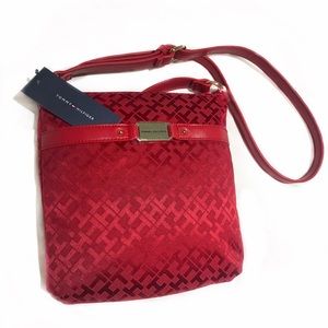 tommy hilfiger red crossbody bag